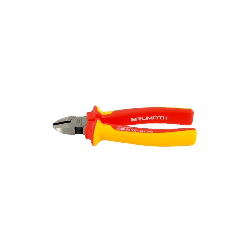 Pince coupante diagonale 160 mm isolée 1000V VDE  - bi-matière  - BRUMATH 16165144522 BR-2018