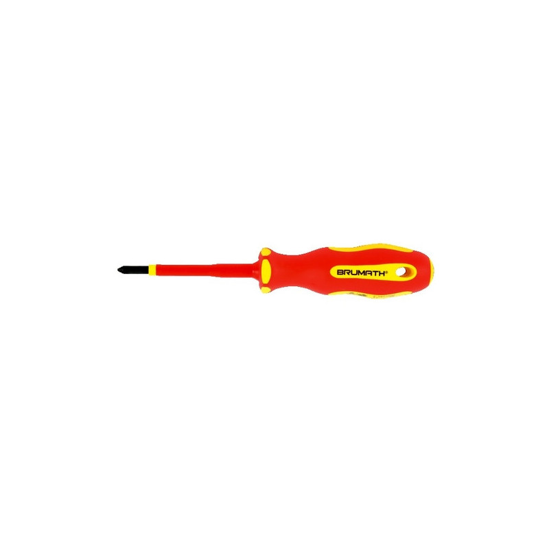 Tournevis Pozi 2 x 100 isolé 1000V VDE bi-matière - Pozidriv - BRUMATH 16163000115 BR-3023