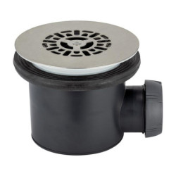 BONDE DE DOUCHE D90 GRILLE PLATE INOX HORIZONTALE TOURBILLON