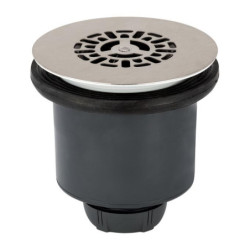 BONDE DE DOUCHE D90 GRILLE PLATE INOX VERTICALE TOURBILLON