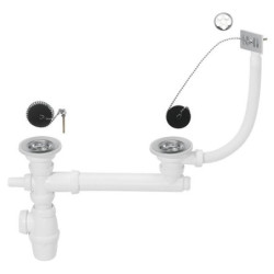 VIDAGE AVEC TROP-PLEIN ROND POUR EVIER 2 CUVES D60 - SP3233