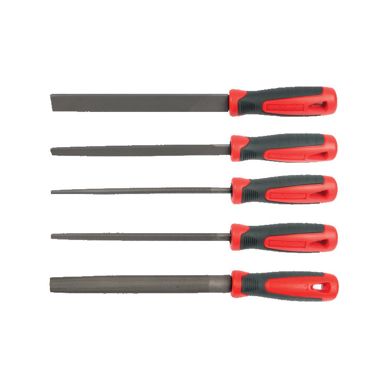 Jeu de 5 limes de mécanicien L200mm emmanchées - BRUMATH 16151684200 BR-4100