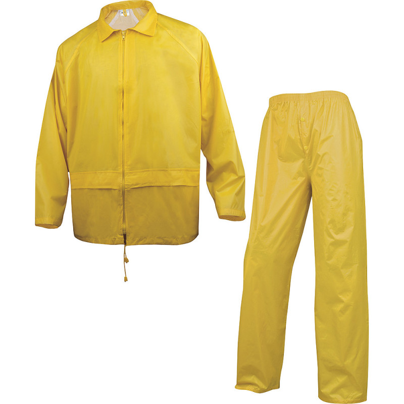 Ensemble de pluie enduit PVC Taille XXL jaune