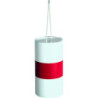 FARDIER CYLINDRIQUE BLANC AVEC BANDE RETRO ROUGE
