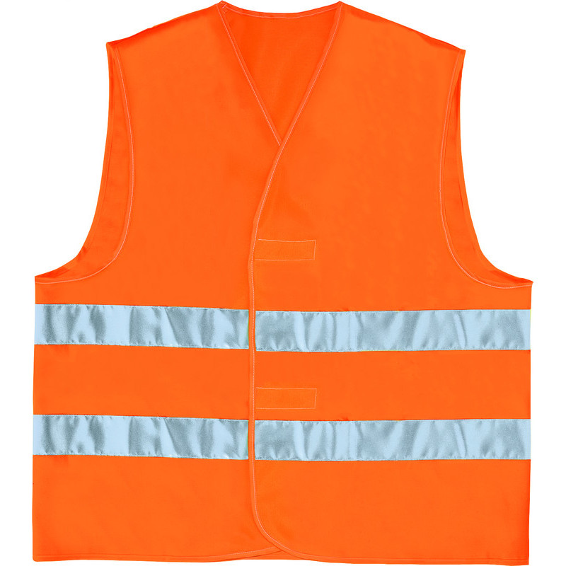 GILET FLUO ORANGE BANDES PARALLELES CLASSE 2