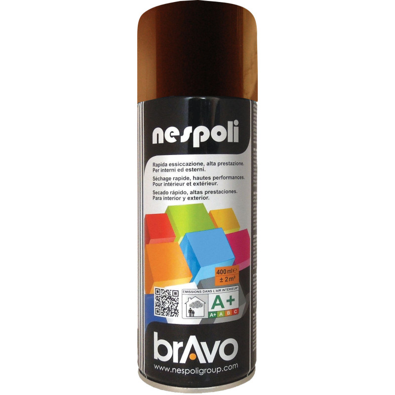 PEINTURE AEROSOL ACRYLIQUE PROFESSIONNELLE BRUN CHOCOLAT BRILLANT 400ML
