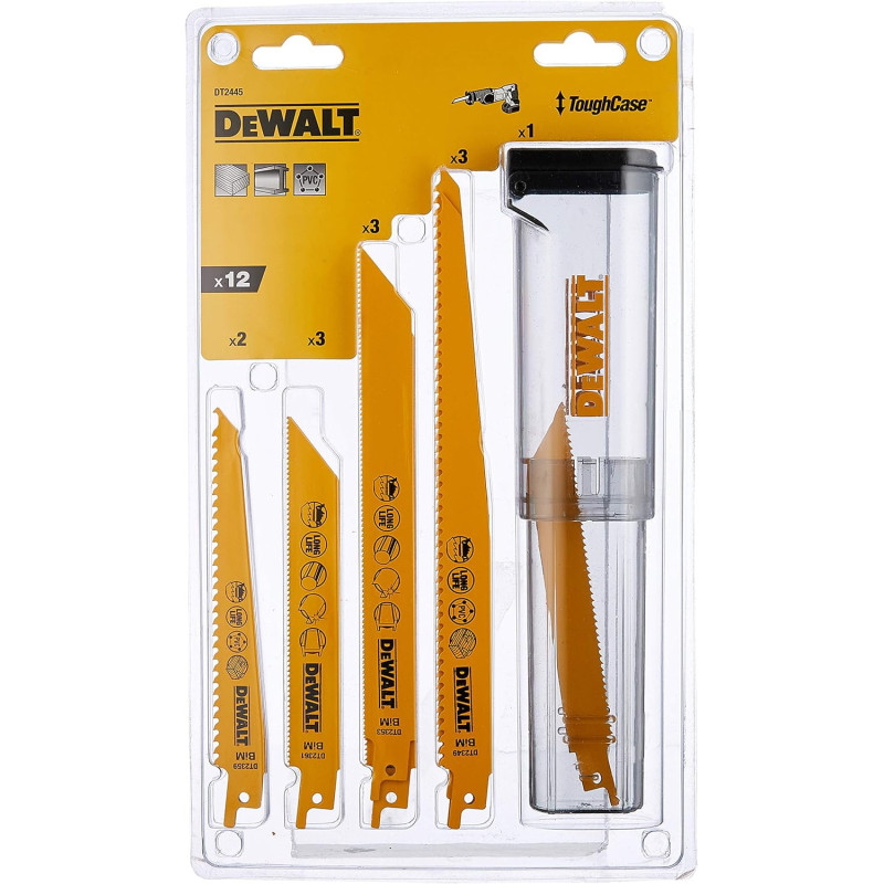 Coffret de 12 lames de scie sabre - DEWALT DT2445