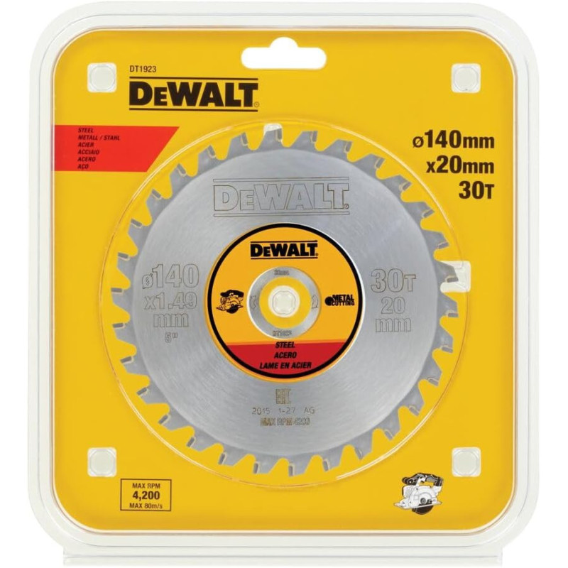 Lame de scie circulaire TCG métal - 140 x 20 mm - 30 dents - DEWALT DT1923