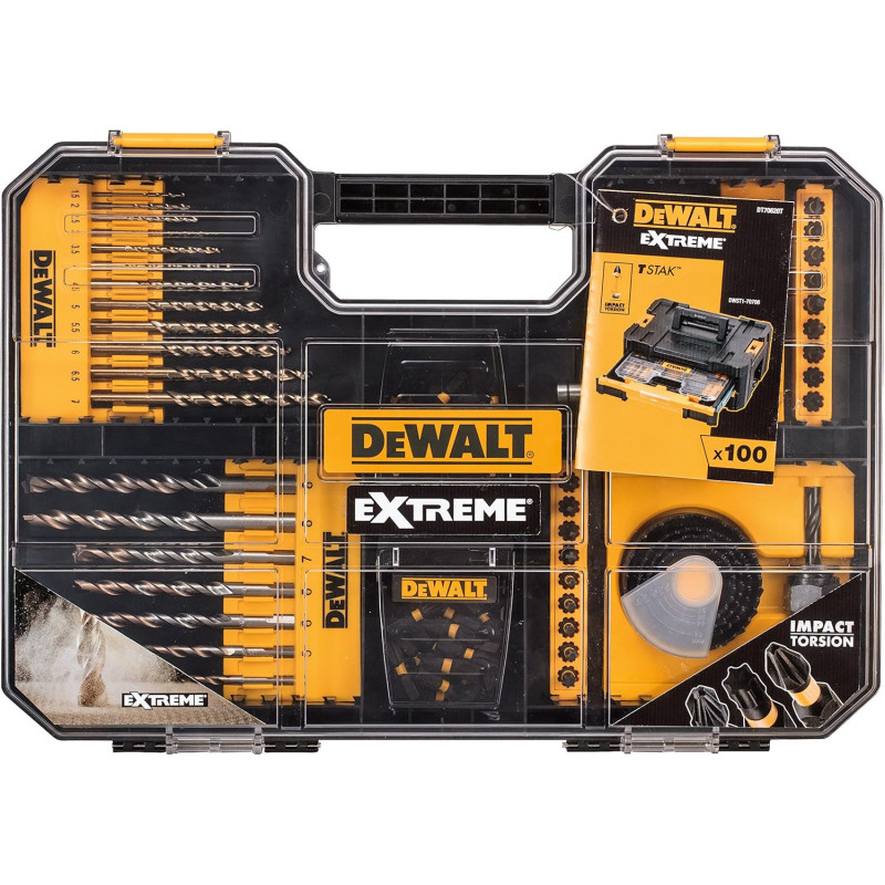 Coffret 100 forets et embouts perçage vissage Extreme - DEWALT DT70620T