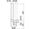 Siphon simple crosse male - sortie horizontale machine à laver - WIRQUIN SP5001