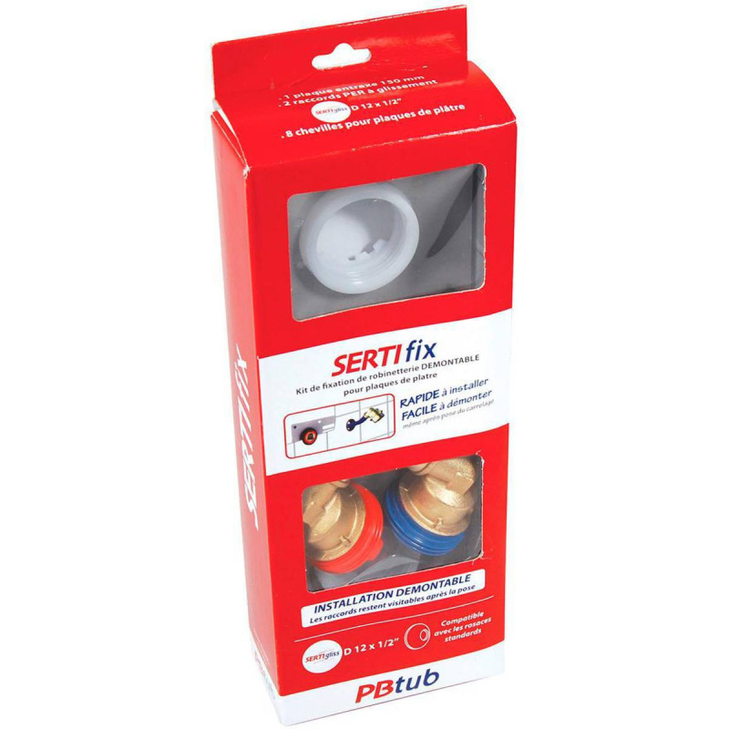 Kit fixation robinet SERTIfix Gliss - Entraxe 150mm F 1-2" Ø13 x 16 mm - SERTIgliss - PLAC216