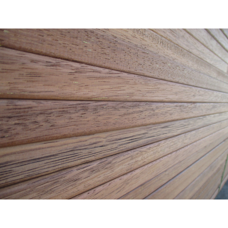 LAME DE TERRASSE CAILLEBOTIS DECK BOIS MASSIF EXOTIQUE MERBAU SECTION 21X120MM LONGUEUR 1.80M ET PLUS