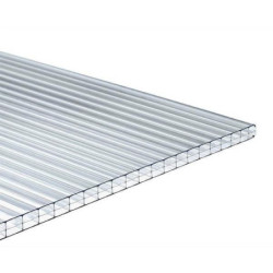 Plaque plane (tôle) polycarbonate alvéolaire PCMW 5 parois - 16 mm - 4.0M X 0.98M X 16MM - Cristal - ONDUCLAIR 3917