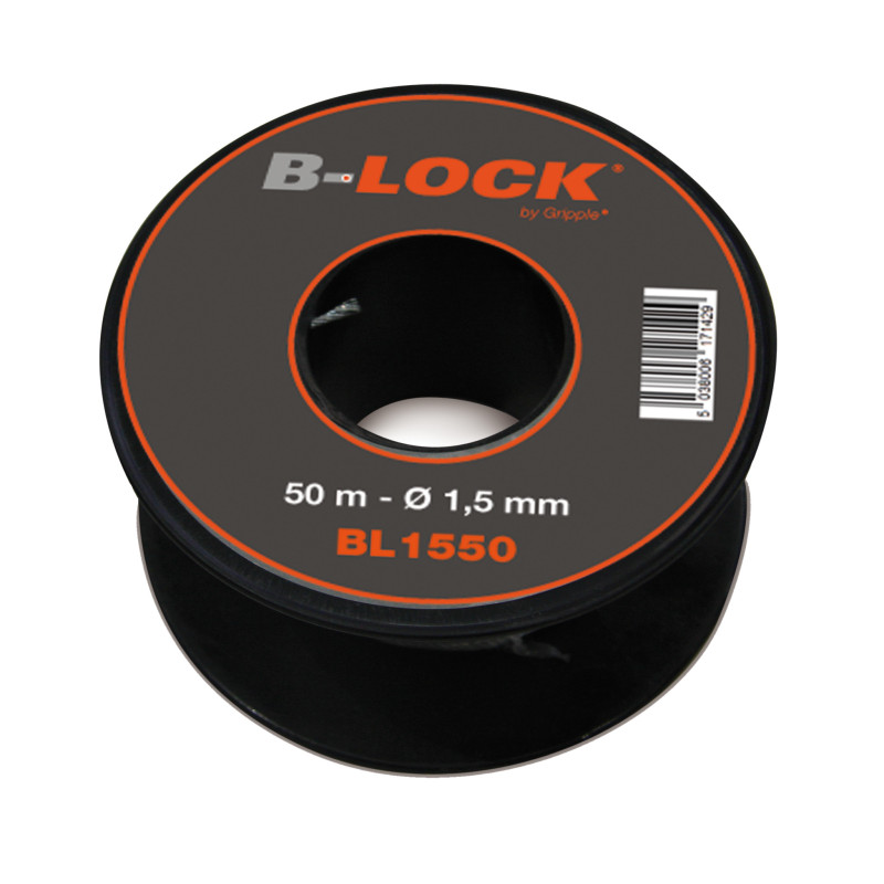 Bobine de 50 m de câble acier galvanisé Ø 1.5 mm. Charge de travail maxi 35 kg - BL1550