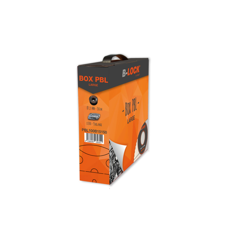 100 galets B-Lock. 1 bobine de 150 m de câble Ø 1.5 mm - PBL100B15150
