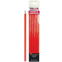 CRAYON DE CHARPENTIER ROUGE 30CM BOITE DE 12
