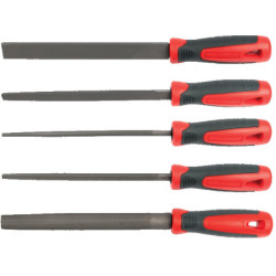 Jeu de 5 limes de mécanicien L200mm emmanchées - BRUMATH 16151684200 BR-4100