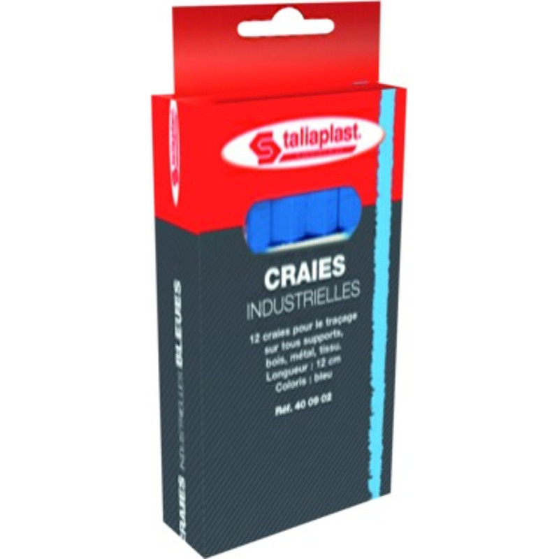 CRAIE BLEUE HEXAGONALE L.120MM BOITE DE 12