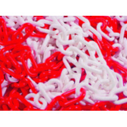 CHAINE PLASTIQUE ROUGE-BLANCHE 8MM (25ML)