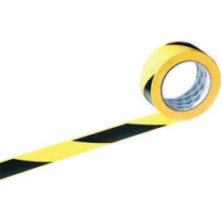 RUBAN ADHESIF NOIR-JAUNE 66MX50MM