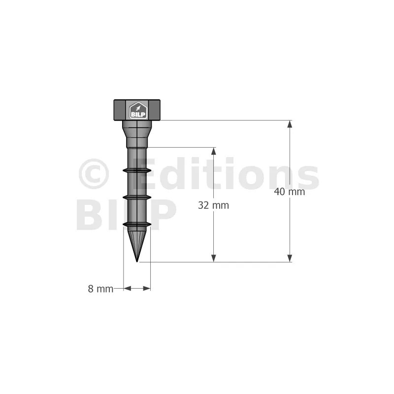 Vis pour connecteur acier sur bois TH (boîte de 50) - SSH - 8 x 40 mm - SIMPSON 75134-SHH8.0X40 -50
