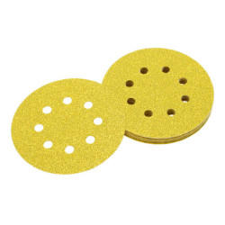 Disque abrasif velcro ponceuses excentriques grain 120 - 8 perforations ø 125 mm