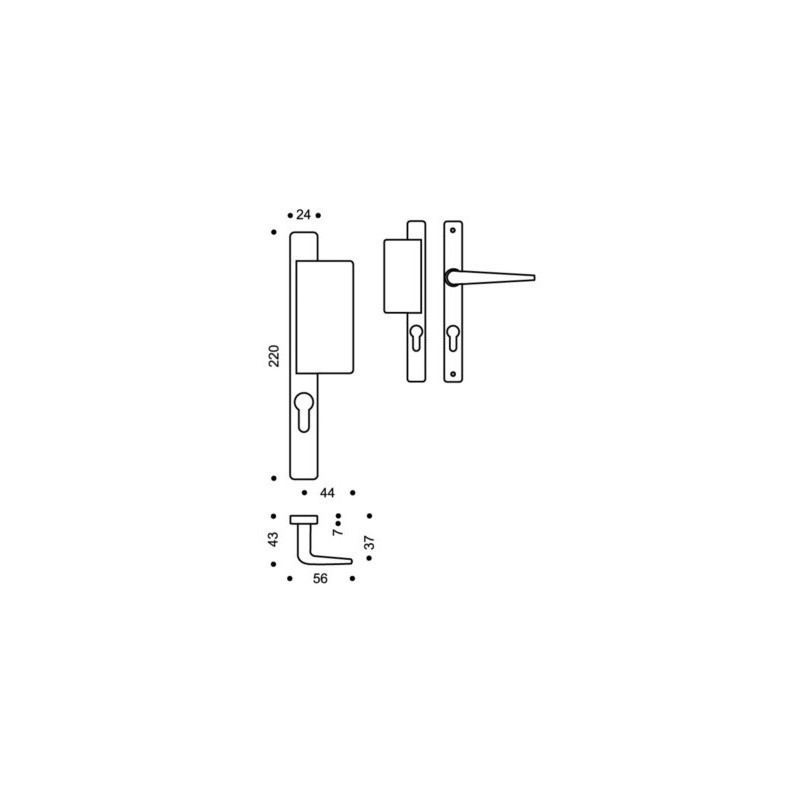 Plaques palières PE24 clé I (jeu de 2) - Entraxe 92 - Argent - ASSA ABLOY 18018