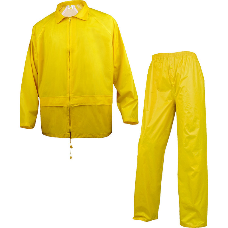 Ensemble de pluie enduit PVC Taille L jaune