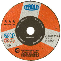 Disque à tronçonner pour meuleuse droite Premium - acier + inox - TYROLIT 299270