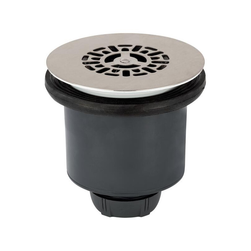 BONDE DE DOUCHE D90 GRILLE PLATE INOX VERTICALE TOURBILLON