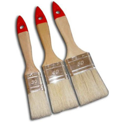 LOT DE 3 PINCEAUX PLATS SPECIAL LASURE ET TRAITEMENT DES BOIS 30-40-50MM