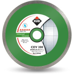 Disque coupe à eau pour céramique CEV 200 - 200 mm x 25.4 mm - RUBI 30946