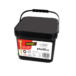 Vis acier bichromaté TX 4x40 (seau de 2000) - ROCKET 093114