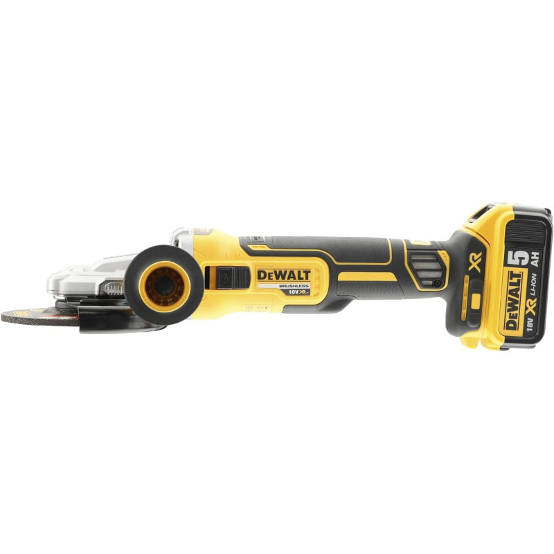 Meuleuse tête plate sans fil brushless 18V 5Ah (nue) - 1000W - DEWALT DCG405FN