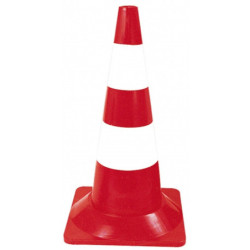 CONE CHANTIER PLASTIQUE FLUO 50CM 600G