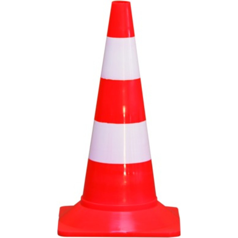 CONE CHANTIER PLASTIQUE FLUO 50CM 600G