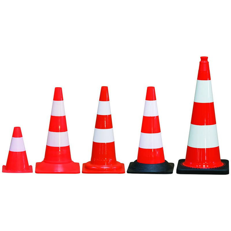 CONE CHANTIER PLASTIQUE FLUO 50CM 600G