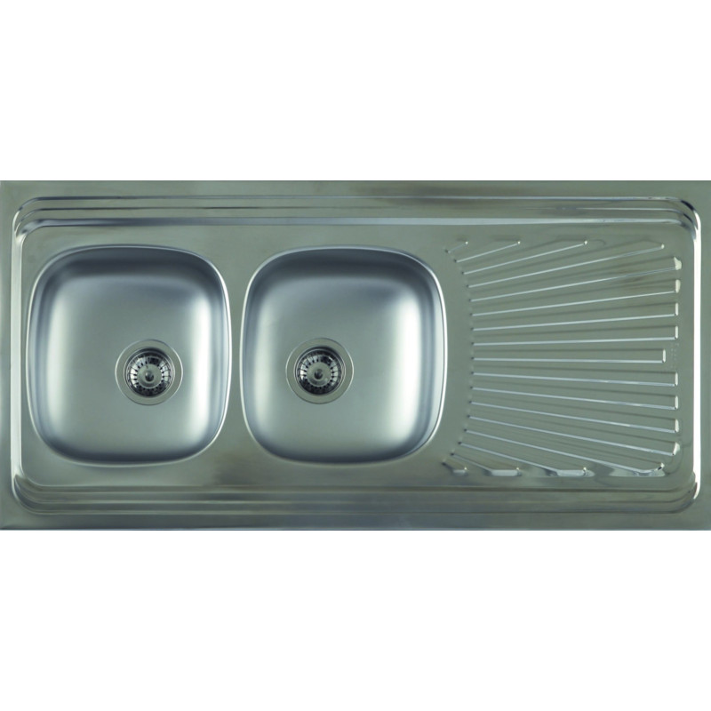 Évier de cuisine à poser 120x60cm - Nid d'abeille inoxydable  - BANKA