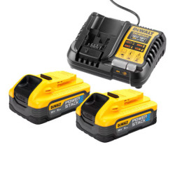 Pack 2 batteries POWERSTACK XR 18 V 5.0 Ah + chargeur - accu - DEWALT DCB1104H2