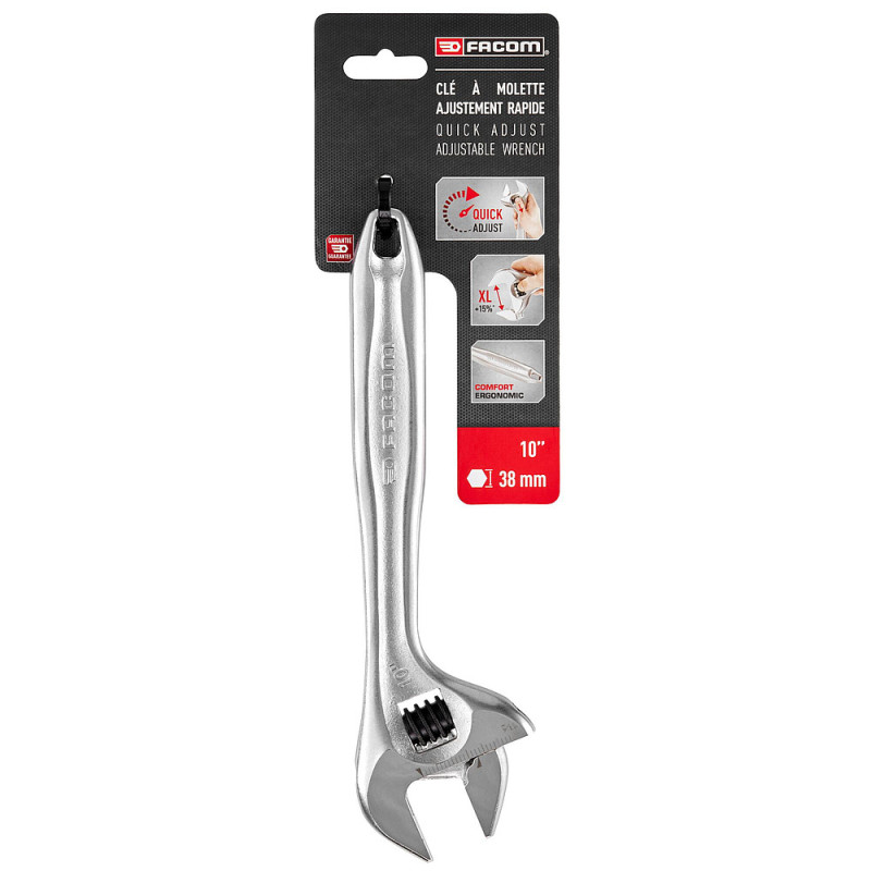 Clé à molette à ajustement rapide. manche métal 10" - FACOM 101.10PB