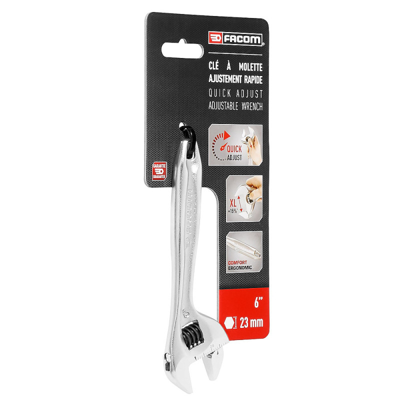 Clé à molette à ajustement rapide. manche métal 6" - FACOM 101.6PB