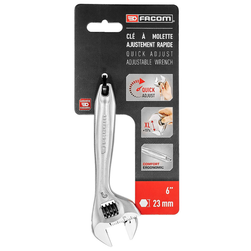Clé à molette à ajustement rapide. manche métal 6" - FACOM 101.6PB