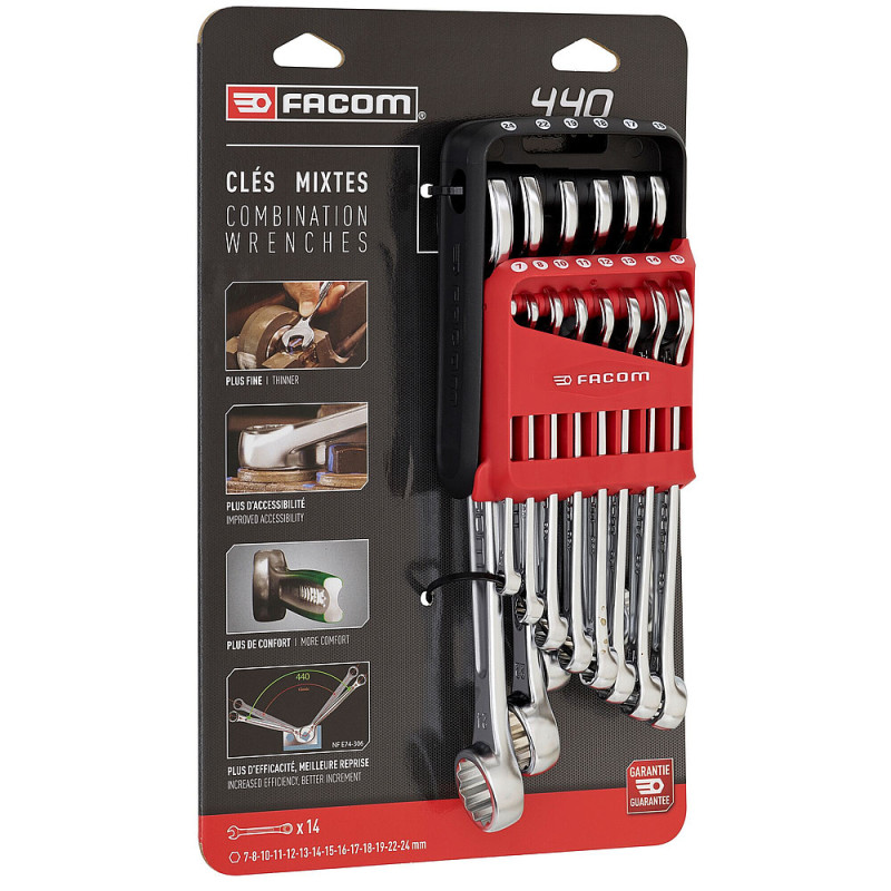 440 - Jeu de clés mixtes métriques sur étui portatif