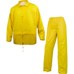 Ensemble de pluie enduit PVC Taille XL jaune