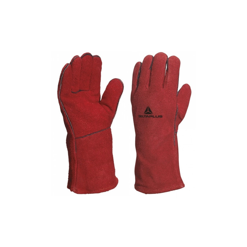 GANT SOUDEUR CROÛTE CUIR BOVIN ROUGE - T10