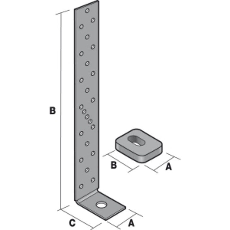 ANCRAGE MUR LG.290 EP.2 + RONDELLE US