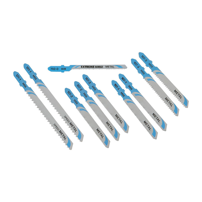 Coffret de 10 lames de scie sauteuse métal attache en T