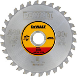 Lame de scie circulaire TCG métal - 140 x 20 mm - 30 dents - DEWALT DT1923