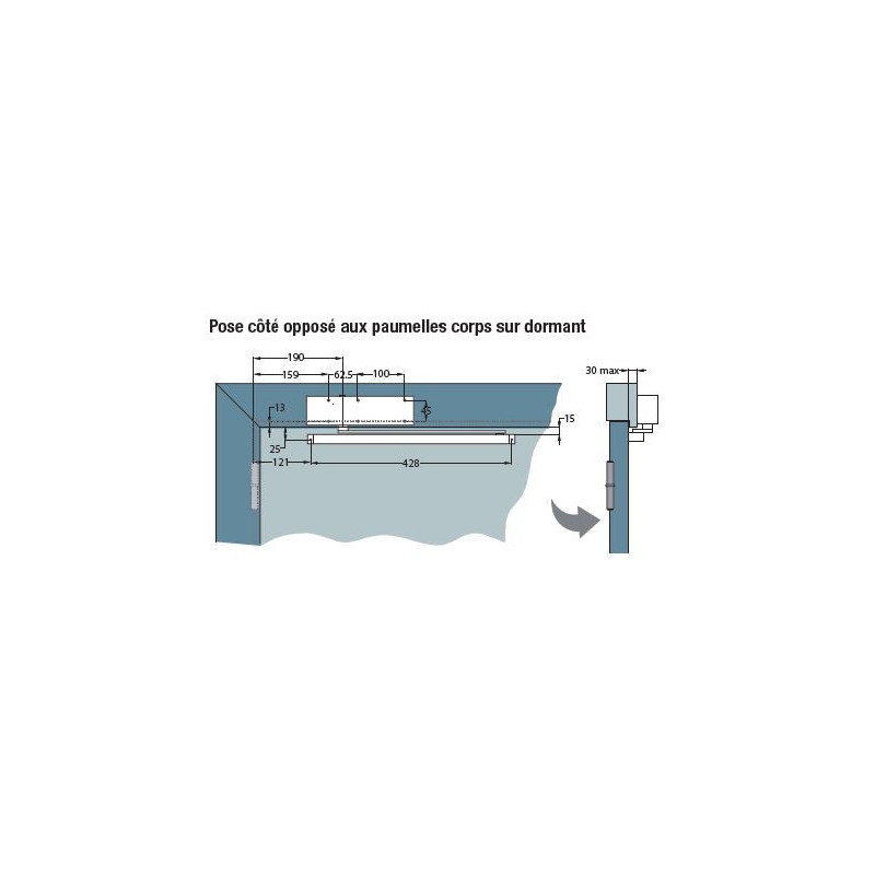 Ferme porte GR3400 standard avec bras noir 2-4 coupe feu - GROOM GR340515