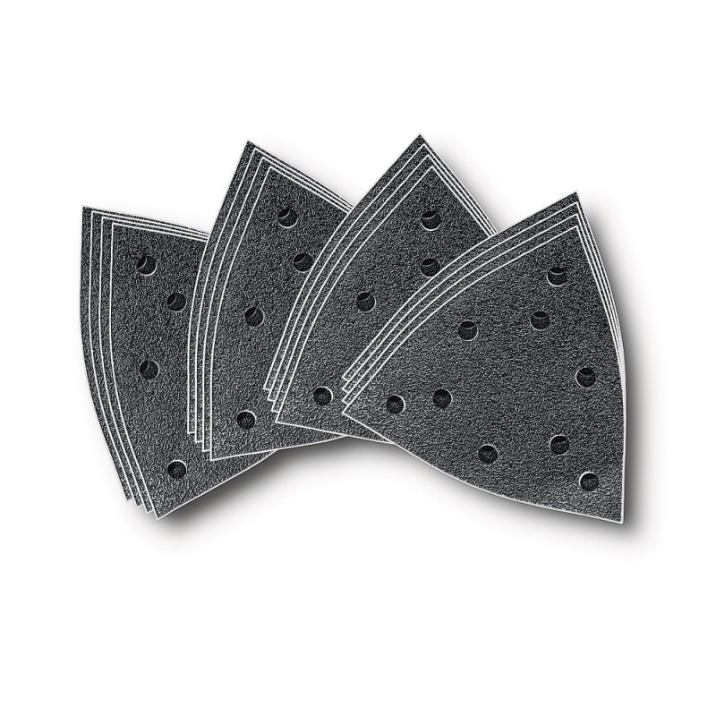 Set de feuilles abrasives perforées zircon 130mm - 4x Grain 60. 80. 120. 180